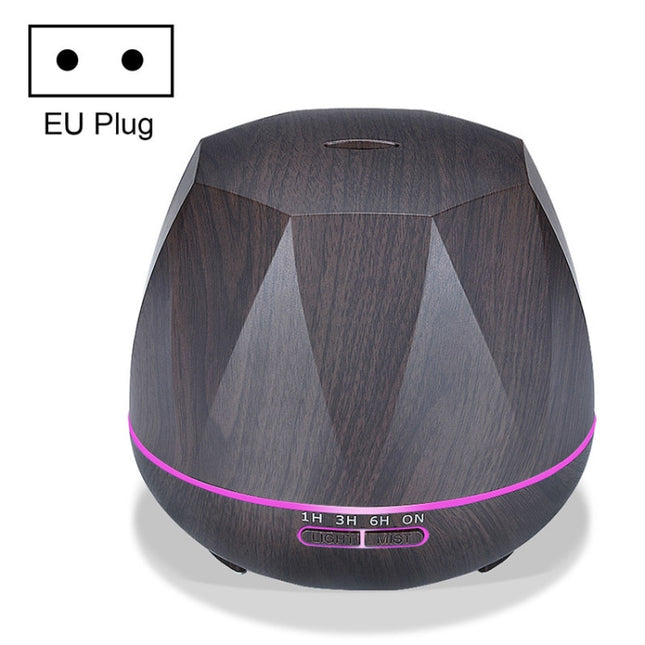Peach Shape Wood Grain Remote Control Ultrasonic Humidifier Aromatherapy Machine Automatic Alcohol Sprayer with LED Lights, Capacity: 400mL, EU Plug (Dark Wood Color), Diamond Dark Wood Color, Diamond Light Wood Color, Peach Shape Dark Wood Color - DealBuddy