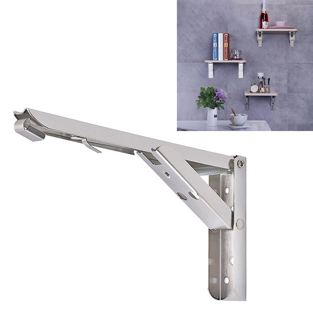 14 inch Wall-mounted Foldable Stainless Steel Spring Storage Shelf for Dining Table
