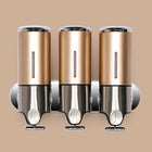 Triple Hotel Shower Manual Dispenser Wall Mounted Washing Liquid Shampoo Soap Bottle, Capacity: 1200ml, 1200ml/Red, 1200ml/Silver, 1200ml/Transparent, 1200ml/White, 1200ml/Black, 1200ml/Gold - DealBuddy