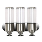 Triple Hotel Shower Manual Dispenser Wall Mounted Washing Liquid Shampoo Soap Bottle, Capacity: 1200ml, 1200ml/Silver, 1200ml/Transparent, 1200ml/White, 1200ml/Black, 1200ml/Gold, 1200ml/Red