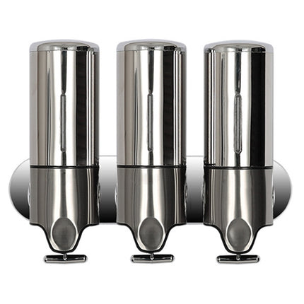 Triple Hotel Shower Manual Dispenser Wall Mounted Washing Liquid Shampoo Soap Bottle, Capacity: 1200ml