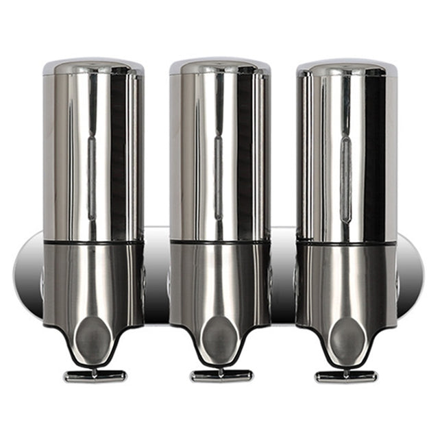 Triple Hotel Shower Manual Dispenser Wall Mounted Washing Liquid Shampoo Soap Bottle, Capacity: 1200ml