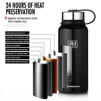 610ml Outdoor Vacuum Stainless Steel Heat Insulation Cup Portable Large Capacity Sports Bottle - DealBuddy