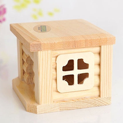 Pet Flat Roof Wooden House Hut Pets Cage for Small Animal Rabbit Hamster, Flat Roof Wooden House - DealBuddy