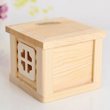 Pet Flat Roof Wooden House Hut Pets Cage for Small Animal Rabbit Hamster, Flat Roof Wooden House - DealBuddy