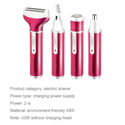 4 In 1  USB Rechargeable Vibrissa Eyebrows Trimmer Body Hair Denuding Machine Set with USB Cable - DealBuddy