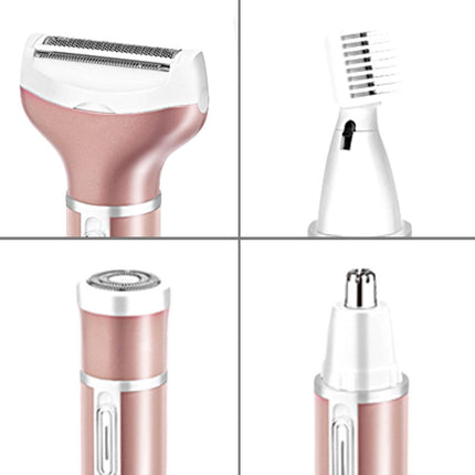 4 In 1  USB Rechargeable Vibrissa Eyebrows Trimmer Body Hair Denuding Machine Set with USB Cable