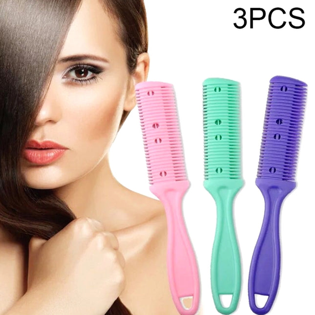 3pcs Hair Tools Double-sided Knife Hair Comb Hair Bangs Trimmer Thinning Device Hair Clipper,  Random Color Delivery, 10 PCS Random Color Delivery - DealBuddy