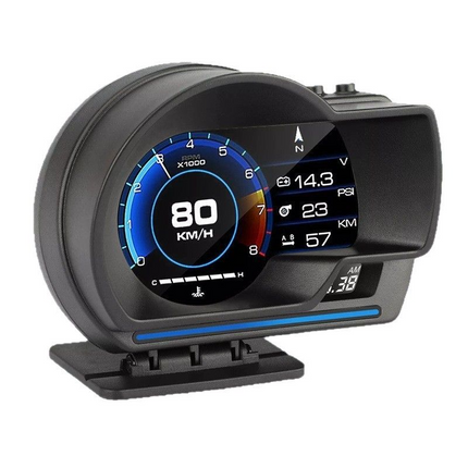 P6 OBD2 + GPS Smart HUD – Digital Head-Up Display for Speed, RPM, Temp & Alarms