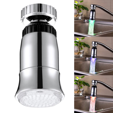 SDF2-B5 1 LED Temperature Sensor RGB LED Faucet Light Water Glow Shower, Size: 78 x 30mm, Interface: 22mm (Silver)