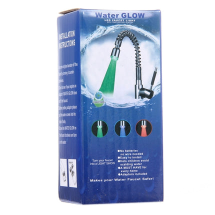 SDF-B6 1 LED ABS Temperature Sensor 3-color LED Faucet Light Water Glow Shower, Size: 58 x 24mm, Interface: 22mm (Silver)