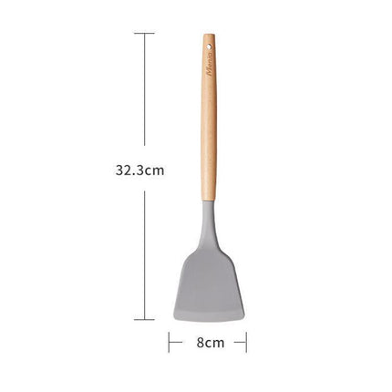Kitchen Silicone Frying Scoop Fry Shovel Spatula Cooking Utensil
