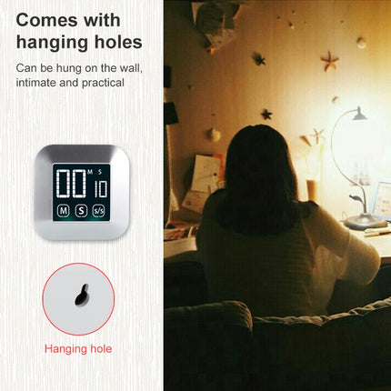 TS-83 Touch Timer Alarm Clock Kitchen Food LCD Large Screen Countdown Electronic Reminder