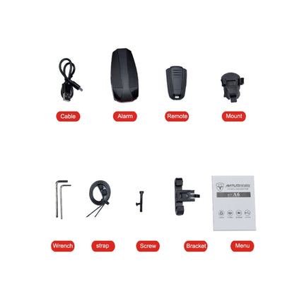 IP65 Waterproof USB Rechargeable Smart COB LED Alarm Bicycle Rear Light Taillight with Remote Control, Control Distance: 1-100m