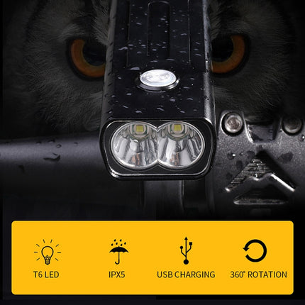 BX2 USB Charging Bicycle Light Front Handlebar Led Light (3 Hours, T6+A02 Lamp)