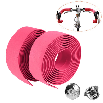 1 Pair Cycling Road Bike Sports Bicycle Cork Handlebar Tape Wrap + 2 Bar Plug, 2m Black, 2m Pink, 2m Green, 2m Blue, 2m White, 2m Yellow