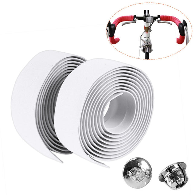 1 Pair Cycling Road Bike Sports Bicycle Cork Handlebar Tape Wrap + 2 Bar Plug - DealBuddy