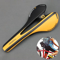 TOSEEK Road Bike Carbon Fiber Seat Bicycle Hollow Seat Saddle, 3K Texture + Extinction, Extinction(Orange), Extinction(Red), Extinction(Yellow) - DealBuddy