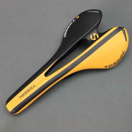 TOSEEK Road Bike Carbon Fiber Seat Bicycle Hollow Seat Saddle, 3K Texture + Extinction, Extinction(Orange), Extinction(Red), Extinction(Yellow) - DealBuddy