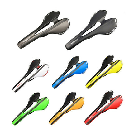TOSEEK Road Bike Carbon Fiber Seat Bicycle Hollow Seat Saddle, 3K Texture + Extinction, Extinction(Orange), Extinction(Red), Extinction(Yellow) - DealBuddy