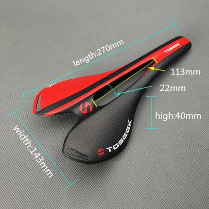 TOSEEK Road Bike Carbon Fiber Seat Bicycle Hollow Seat Saddle, 3K Texture + Extinction, Extinction(White), Extinction(Yellow), Extinction(Orange), Extinction(Blue), Extinction(Red) - DealBuddy