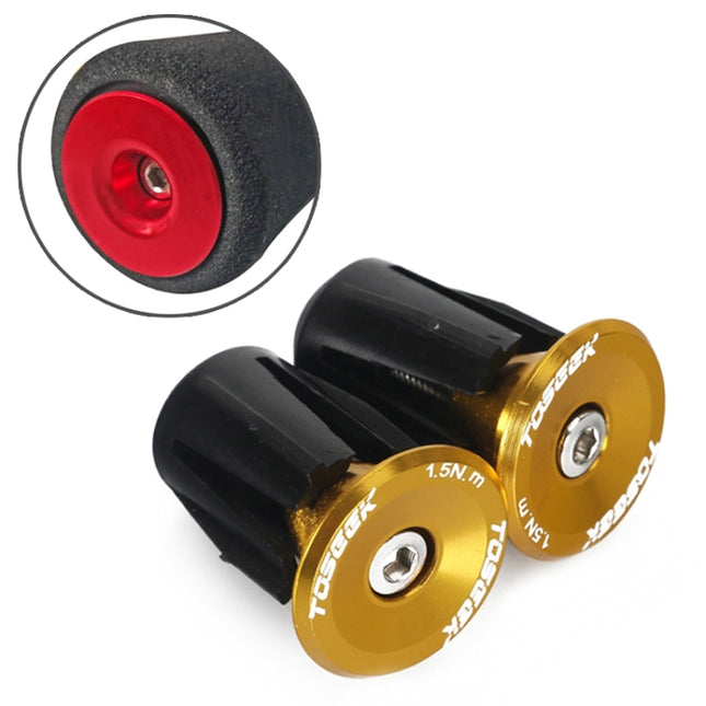 TOSEEK 1 Pair Mountain Bike Handlebar Grips Caps End Plug Aluminum Alloy Bicycle  Bar Ends Plug
