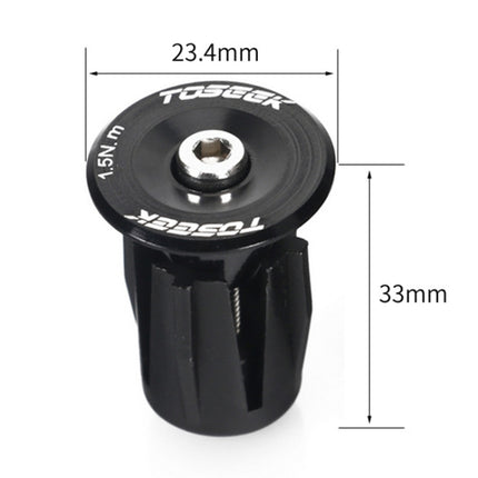 TOSEEK 1 Pair Mountain Bike Handlebar Grips Caps End Plug Aluminum Alloy Bicycle  Bar Ends Plug