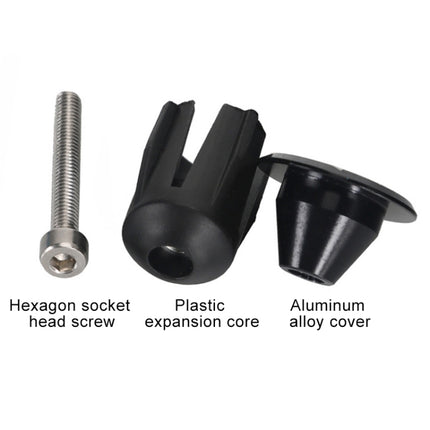 TOSEEK 1 Pair Mountain Bike Handlebar Grips Caps End Plug Aluminum Alloy Bicycle  Bar Ends Plug