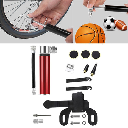 Manual Mini Portable Bicycle Aluminum Alloy Pump+ Glue-free Tire Patch + Fish-shaped Tire Lever
