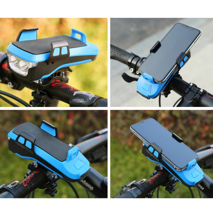 USB Charging Bicycle Light Front Handlebar Led Light , with Holder & Electric Horn, 2400mAh Battery
