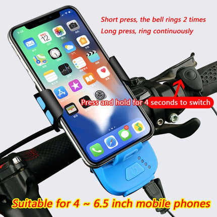 USB Charging Bicycle Light Front Handlebar Led Light , with Holder & Electric Horn, 2400mAh Battery