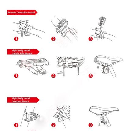 Antusi A8 Portable Rechargeable Rear Light Wireless Theft Alarm