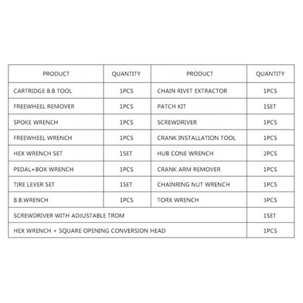 BIKERSAY BT001B Bicycle Toolbox Set Mountain Bike Repair Tool Kit
