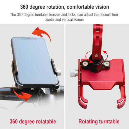 BIKERSAY MP008 Bike Motorcycle Aluminum Alloy Phone Holder Handlebar Clips, MP008(Titanium Color), MP008(Black), MP008(Red) - DealBuddy