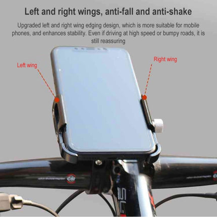 BIKERSAY MP008 Bike Motorcycle Aluminum Alloy Phone Holder Handlebar Clips, MP008(Black), MP008(Red), MP008(Titanium Color)