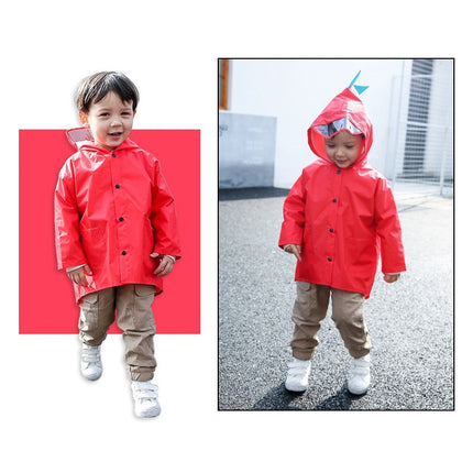 Cartoon Dinosaur Children Fashion Raincoat Size: L