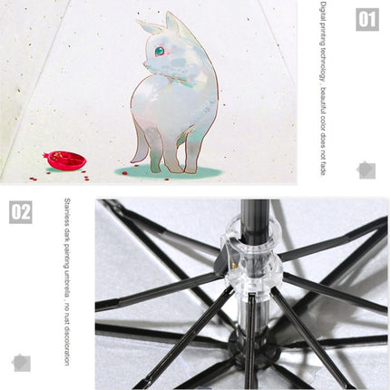 Creative Fresh Style Three Fold Silver Tape Anti Ultraviolet Sunshade Umbrella, OG3876A, OG3876B, OG3876C - DealBuddy