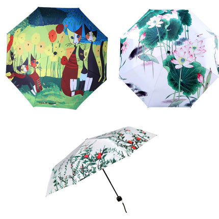 Creative Fresh Style Three Fold Silver Tape Anti Ultraviolet Sunshade Umbrella, OG3876A, OG3876B, OG3876C - DealBuddy