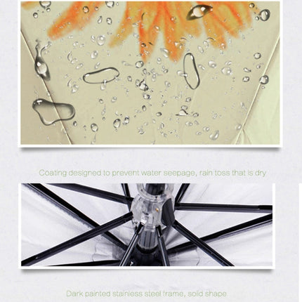 Creative Fashion Three Fold Lazy Cat Pattern Silver Tape Anti Ultraviolet Sunshade Umbrella