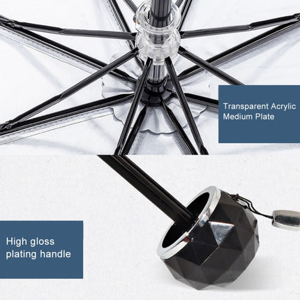 Creative Fresh Style Three Fold Silver Tape Anti Ultraviolet Sunshade Umbrella