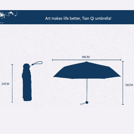 Creative Fresh Style Three Fold Silver Tape Anti Ultraviolet Sunshade Umbrella