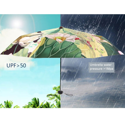 Creative Fresh Style Three Fold Silver Tape Anti Ultraviolet Sunshade Umbrella