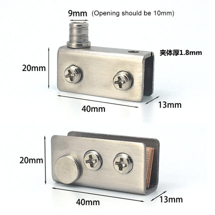 Glass Clip Double Door Touching Exhibition Cabinet Hinge