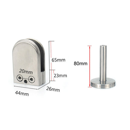201 Stainless Steel Glass Fish Mouth Support Rod Fixing Clip with 14x80mm Rod, Specification: L