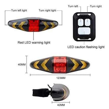Bicycle Tail Light Intelligent Wireless Remote Control Turn Signal Warning Light