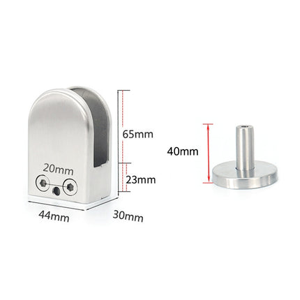 304 Stainless Steel Glass Fish Mouth Support Rod Fixing Clip with 14x40mm Rod, Specification: XL