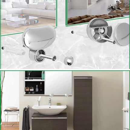 10 PCS Circular Glass Mirror Holder Buckle Fixing Accessories with Screw & Rubber Plug