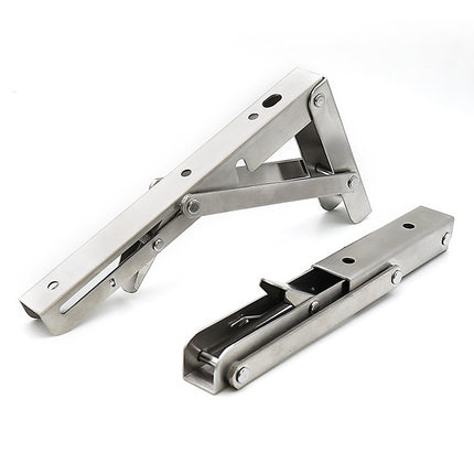 2 PCS 10 inch Billy Wall-mounted Foldable Stainless Steel Spring Storage Shelf for Dining Table