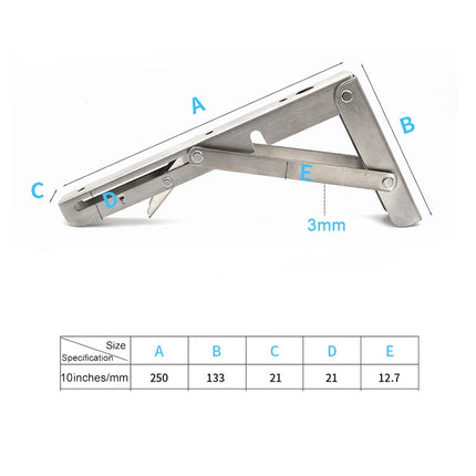 2 PCS 10 inch Billy Wall-mounted Foldable Stainless Steel Spring Storage Shelf for Dining Table