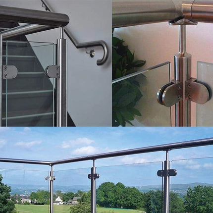 5-8mm Flat Bottom Matte Polished  201 Stainless Steel Fixed Clip Railing Glass Wood Layer Board Clamp Bracket